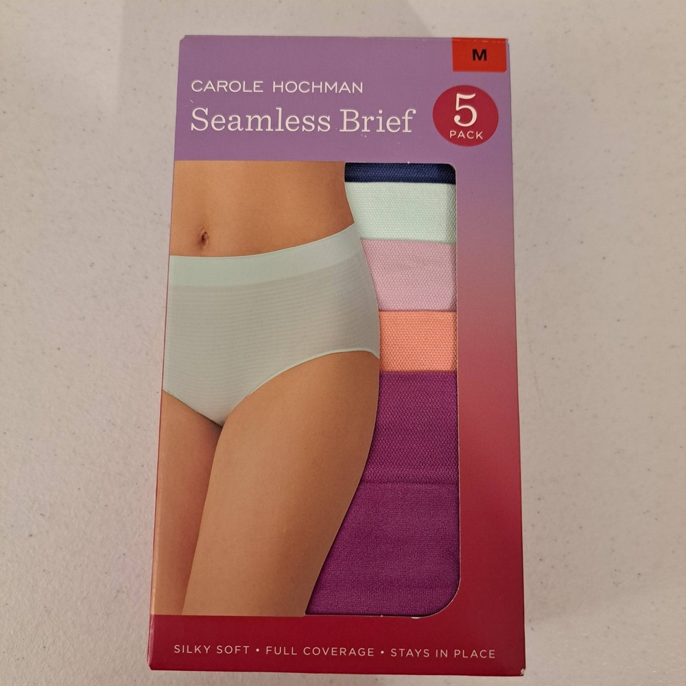 Carole Hochman Womens Underwear M Multi NWT Seamless Brief 5PK 1837-196